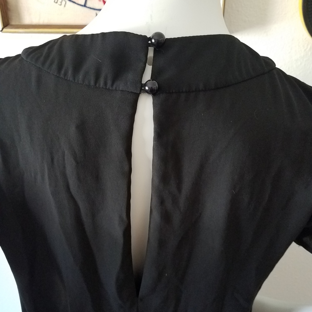 ASOS Babydoll Black Dress Sz 4 - Picture 5 of 6